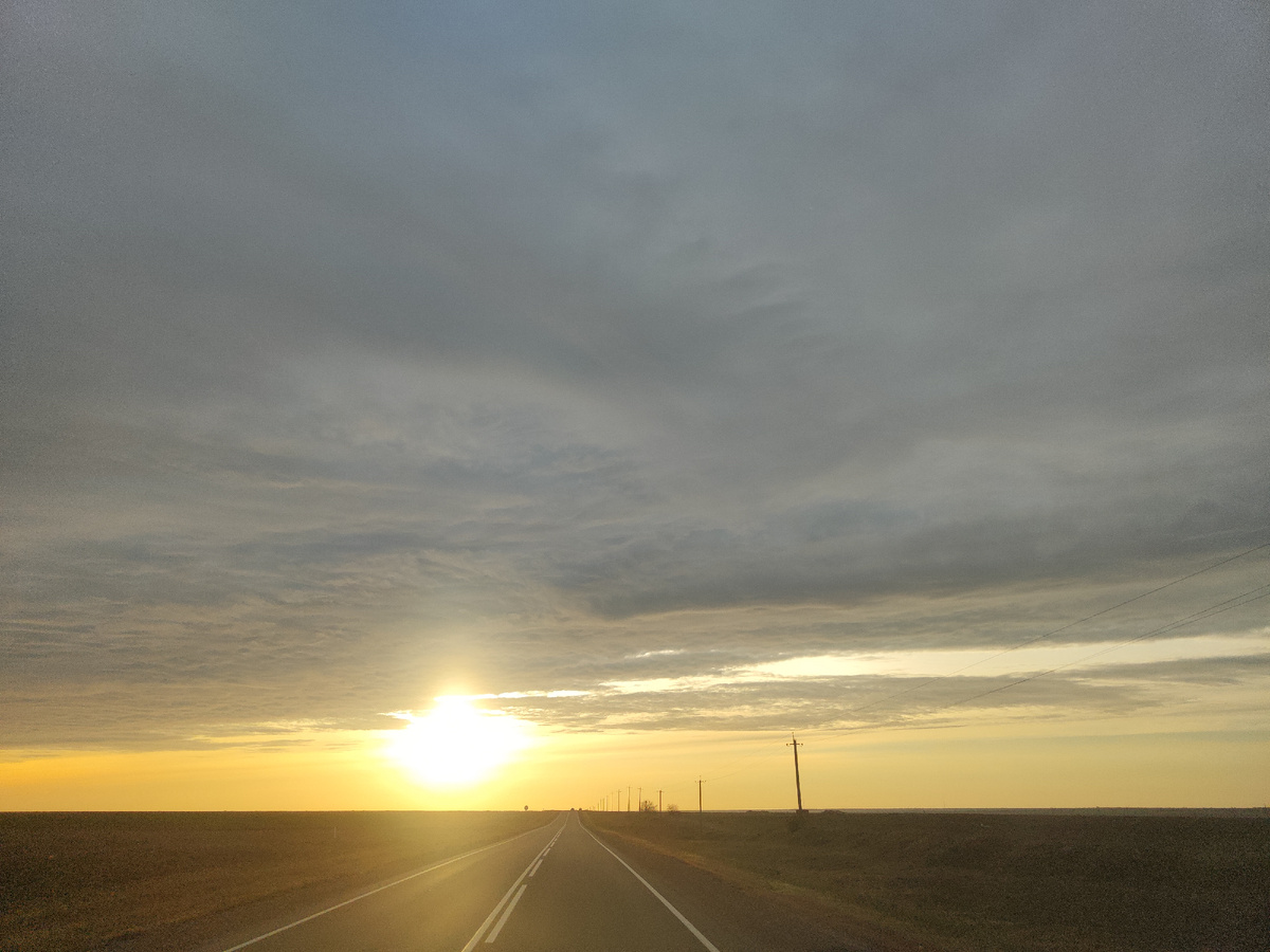 в дороге