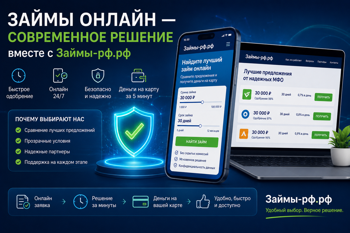 Займы онлайн — современное решение вместе с Займы-рф.рф