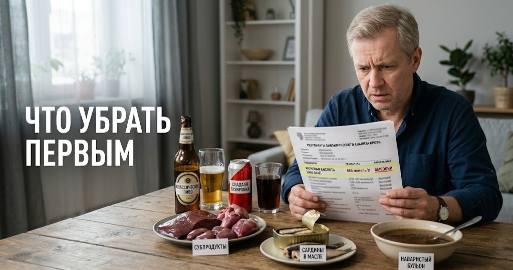 Мочевая кислота и еда: 5 частых ошибок в рационе