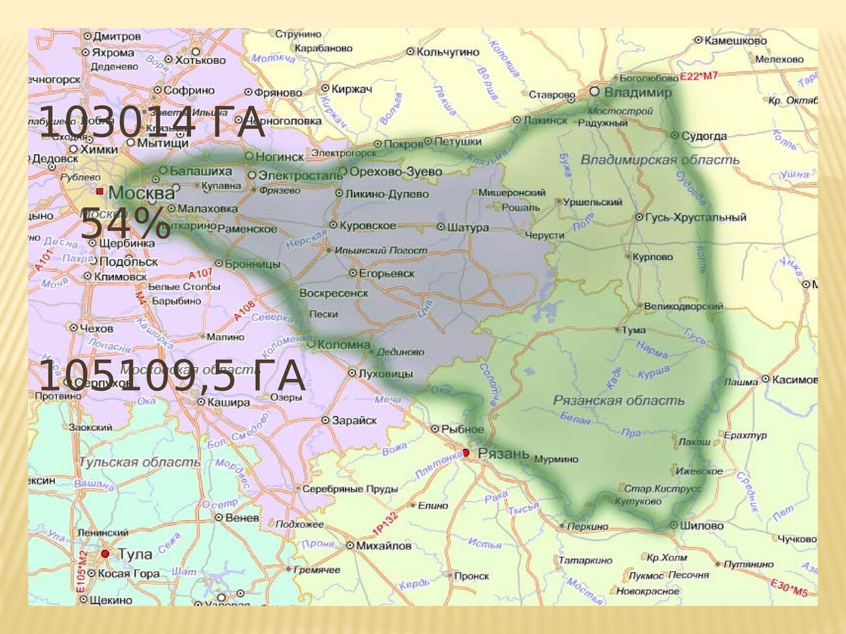 Карта Мещёрской территории