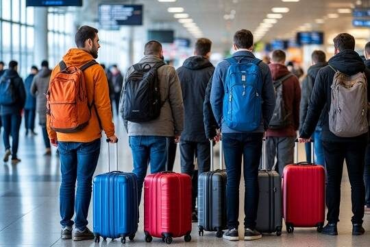    Мигранты толпами бегут из США и сами покупают билеты на самолёт (изображение: shedevrum.ai)