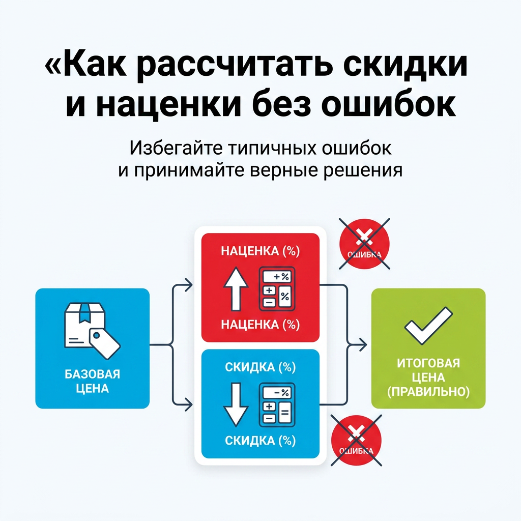   Как рассчитать скидки и наценки без ошибок