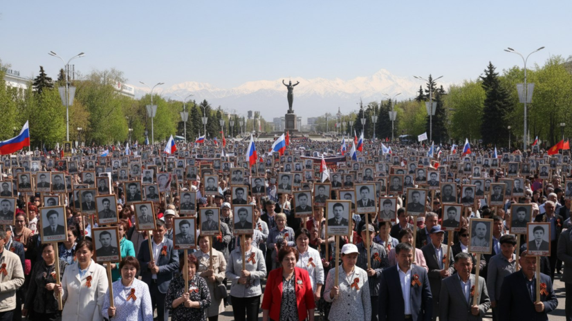 Акция «Бессмертный полк» в Бишкеке прошла без происшествий