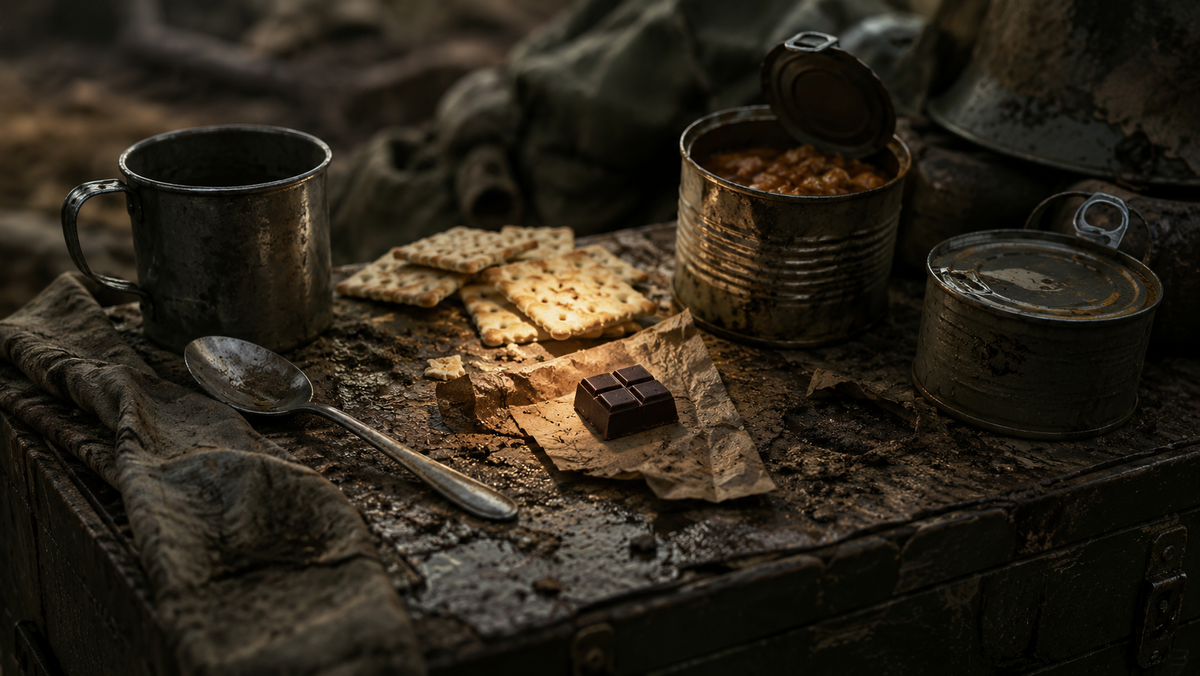Когда горячая еда не доходила до передовой, даже маленький кусок шоколада мог помочь дотянуть ещё немного.