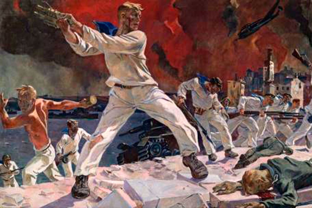    Александр Дейнека, "Оборона Севастополя", 1942 год. / Фото: Государственный Русский музей