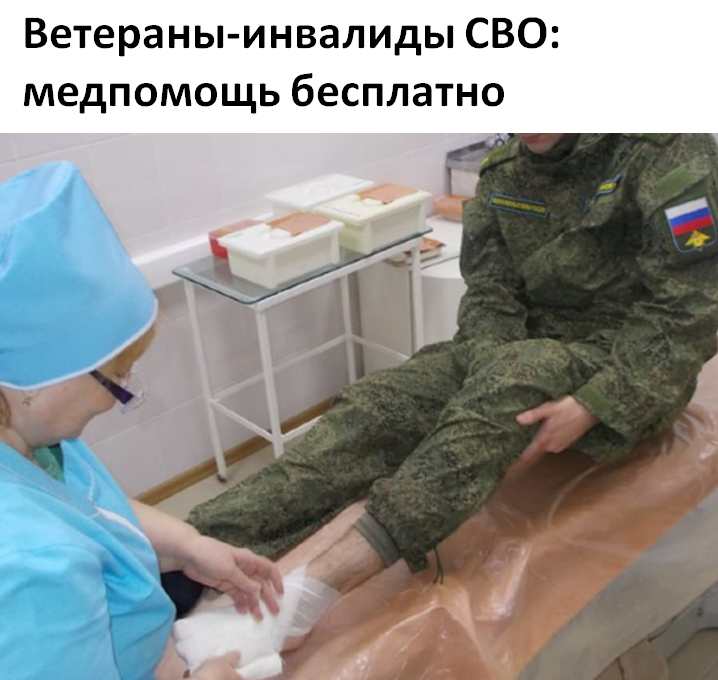 Ветераны-инвалиды СВО: медпомощь бесплатно