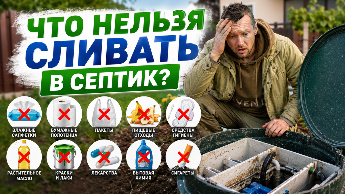 Септик для дома и дачи / что нельзя сливать?