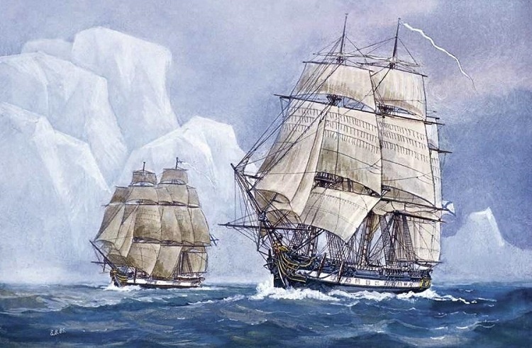 Шлюпы «Восток» и «Мирный». Евгений Войшвилло, Борис Стародубцев.