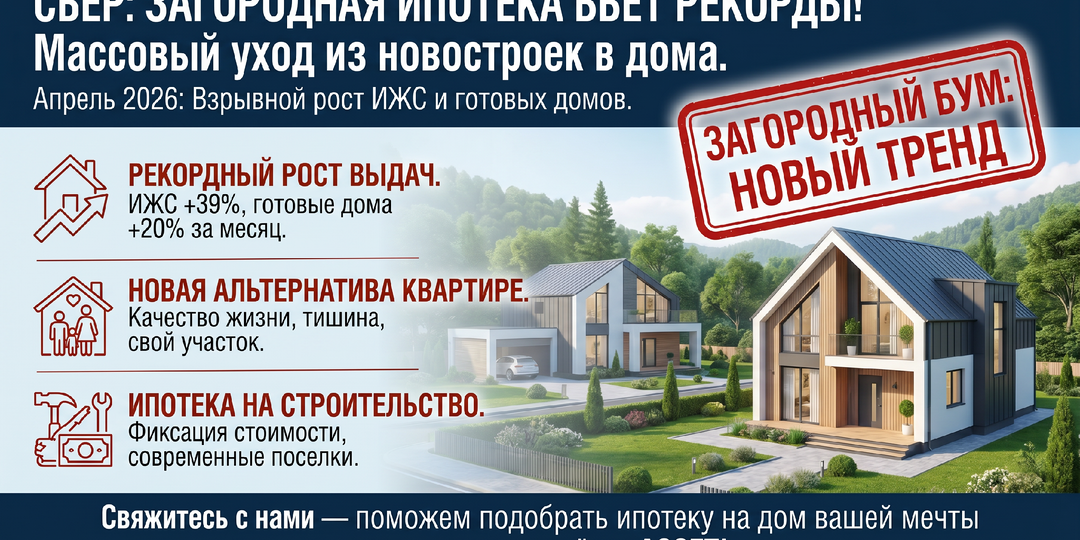 СБЕР: ипотека под загородную недвижимость рвет все рекорды