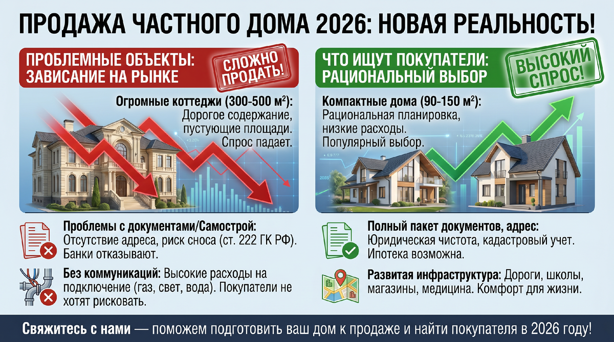 Как продать частный дом в 2026 году?