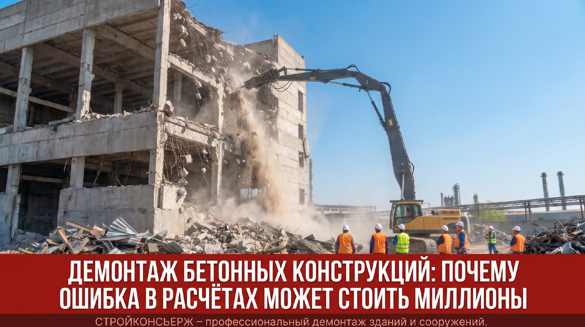 Демонтаж бетонных конструкций - СТРОЙКОНСЬЕРЖ