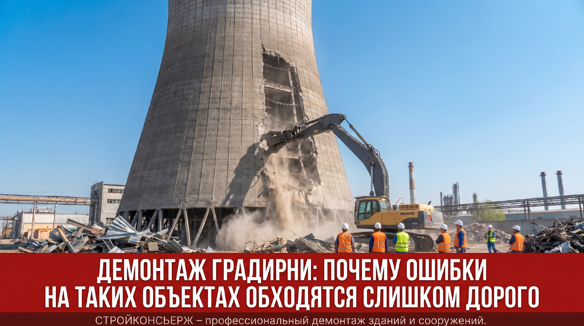 Профессиональный демонтаж градирни - СТРОЙКОНСЬЕРЖ
