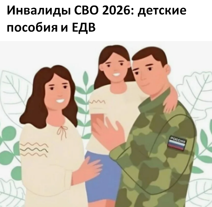 Инвалиды СВО 2026: детские пособия и ЕДВ