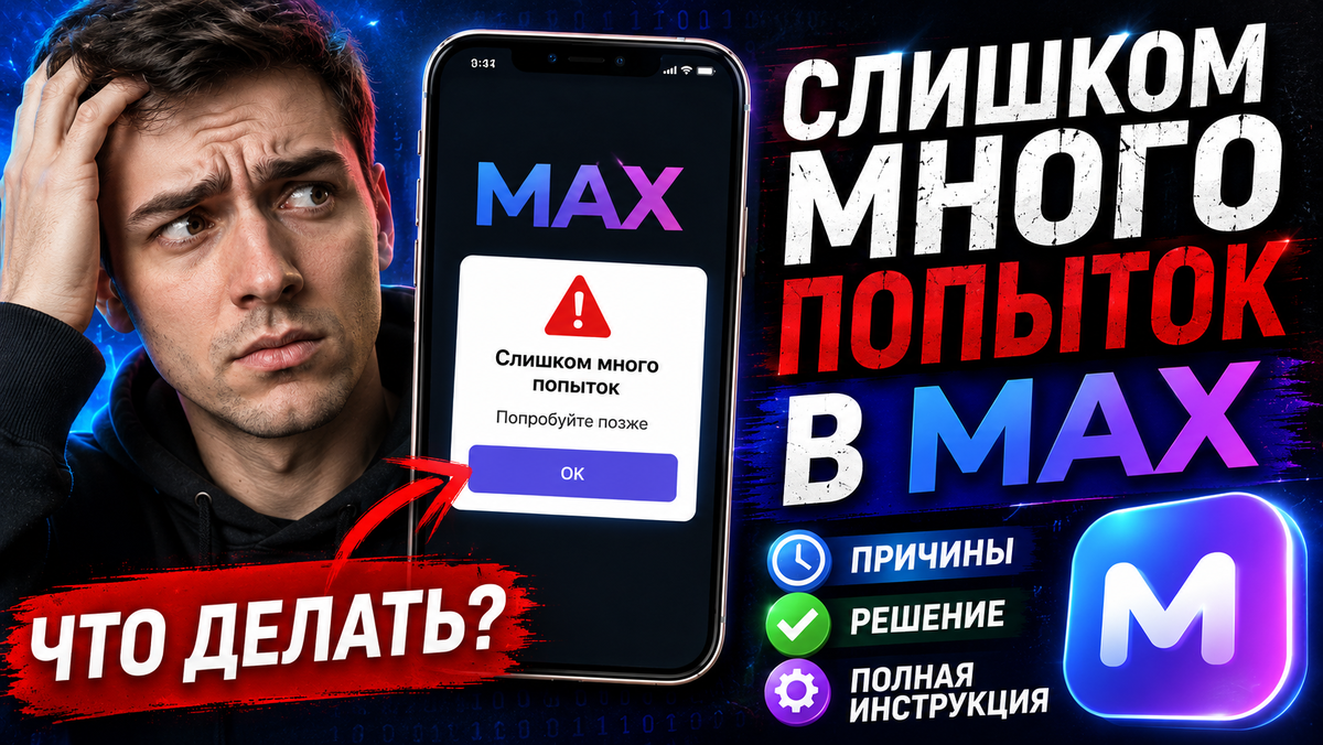 Что делать, если в MAX пишет «Слишком много попыток» ?