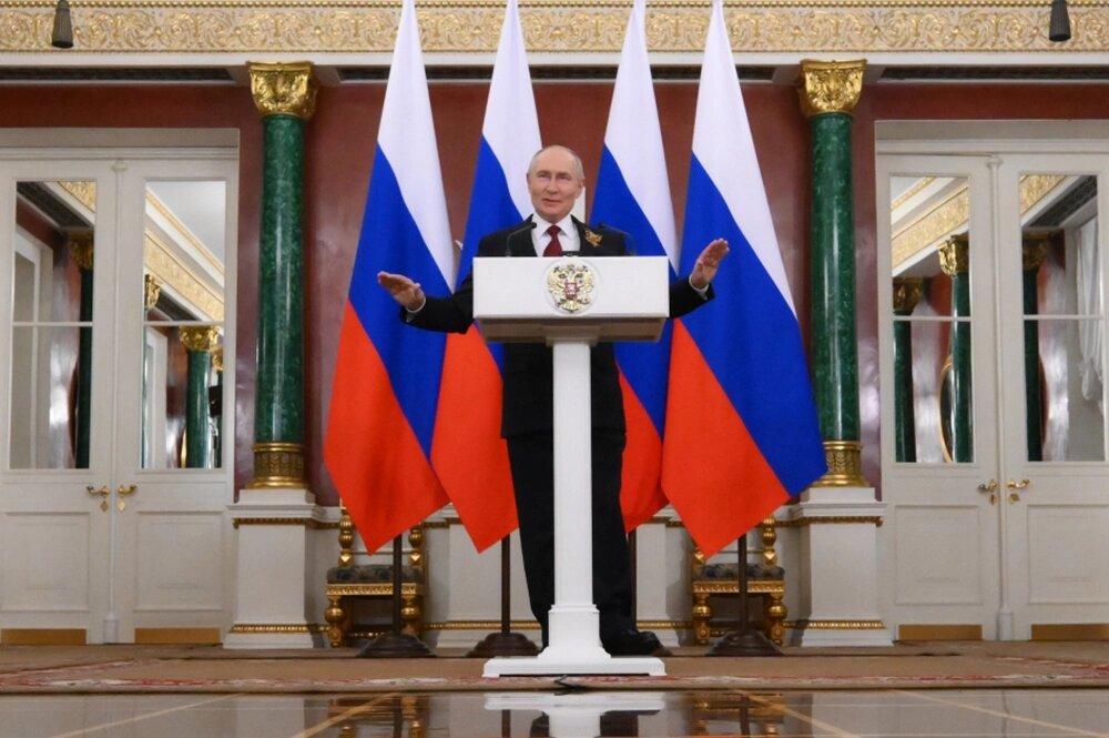    Президент РФ Владимир Путин на пресс-конференции по итогам серии международных встреч в Москве. Фото: РИА Новости/ Григорий Сысоев