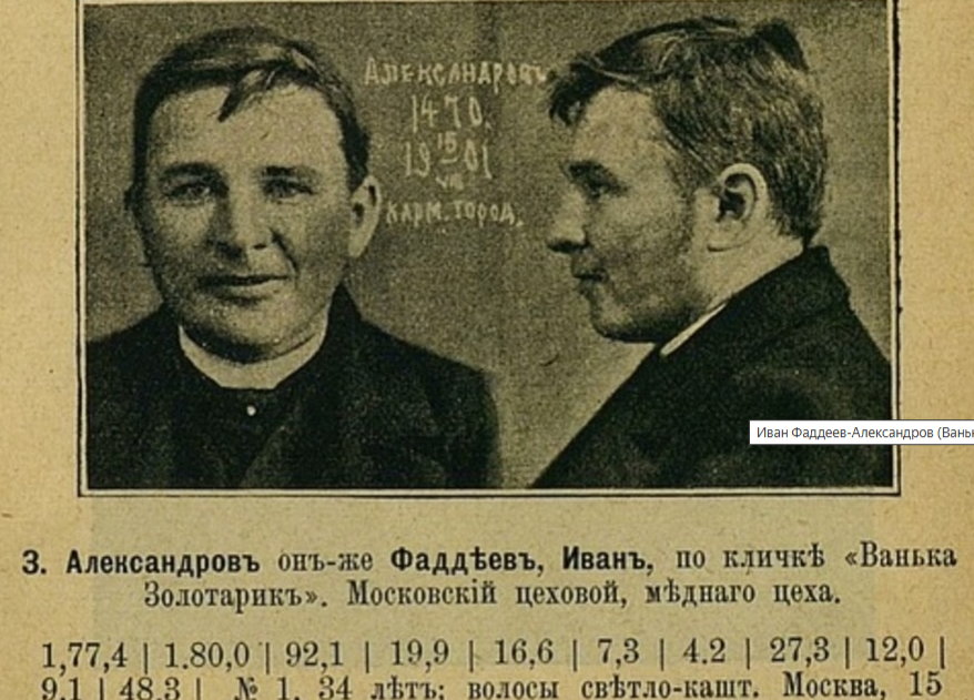 Вор в законе-Ванька "Золотарик".1901-й год,Москва.(Источник Яндекс Картинки).