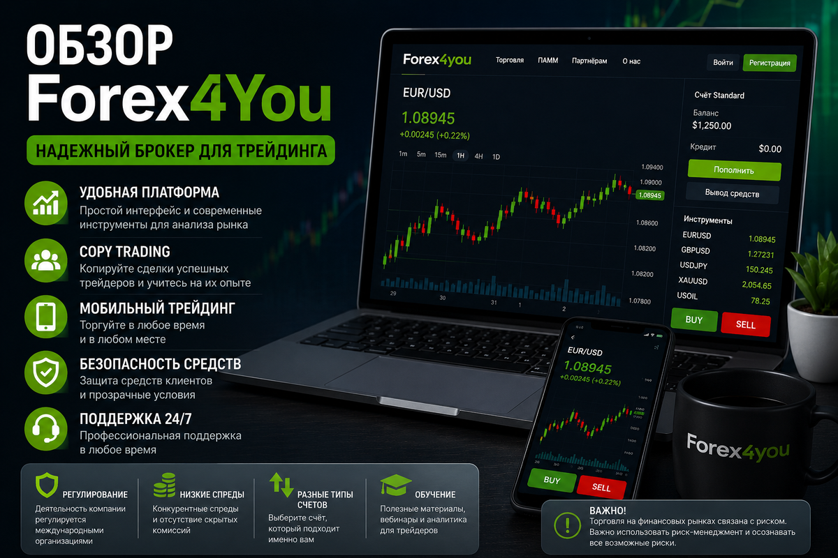 Обзор Forex4You: особенности платформы, мобильный трейдинг, копирование сделок и важные моменты для новичков