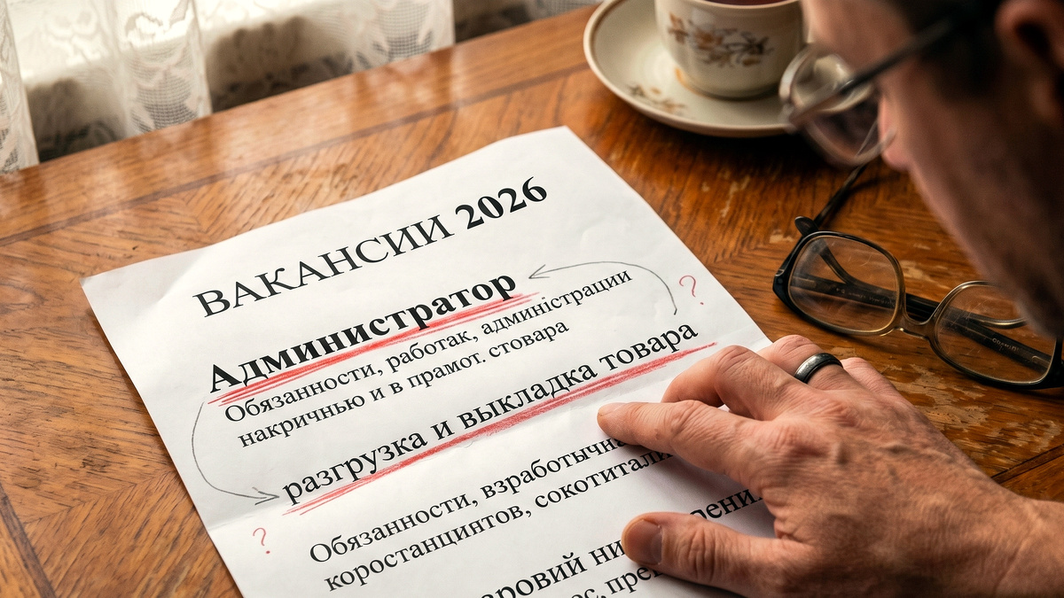В объявлении — администратор. В описании — «выкладка товара». Разница видна сразу.