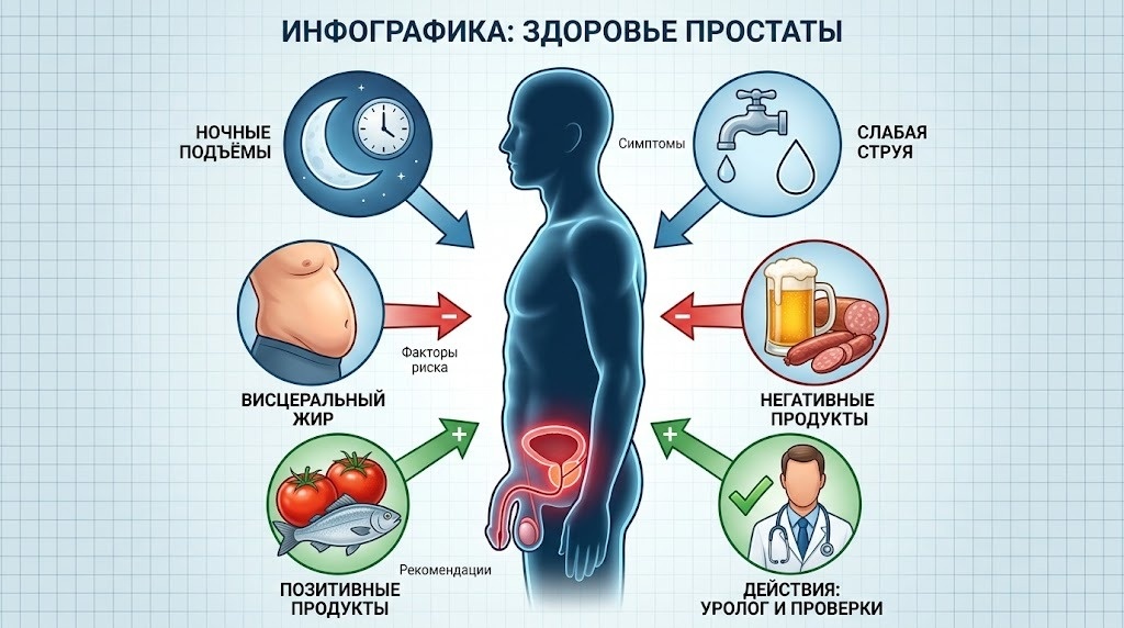 Если на первые четыре вопроса есть хотя бы одно "да", а муж после 50 не был у уролога