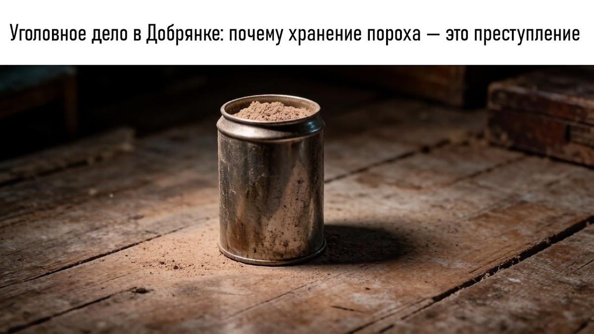 Уголовное дело в Добрянке: почему хранение пороха — это преступление