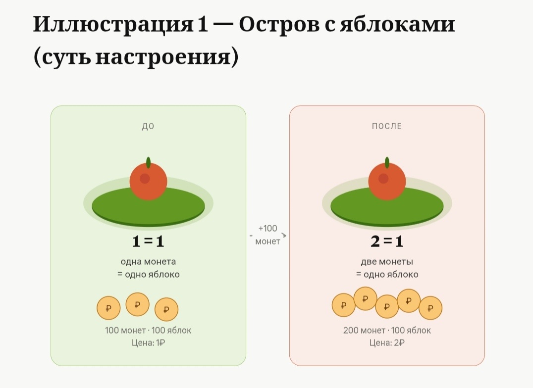 Рисунок 2. Иллюстрация - остров с яблоками (суть настроения). 