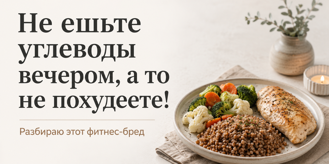 Не ешьте углеводы вечером, а то не похудете! Разбираю этот фитнес-бред