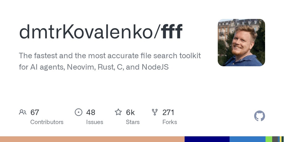 fff — самый быстрый поиск файлов для ИИ-агентов, Neovim, Rust и Node.js