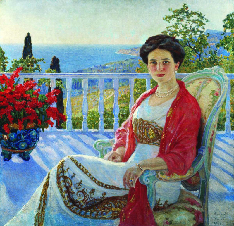 Николай Богданов-Бельский - Дама на балконе 1914г. 