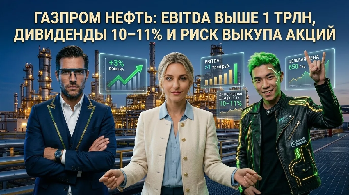 Газпром нефть: EBITDA выше 1 трлн, дивиденды 10–11% и риск выкупа акций