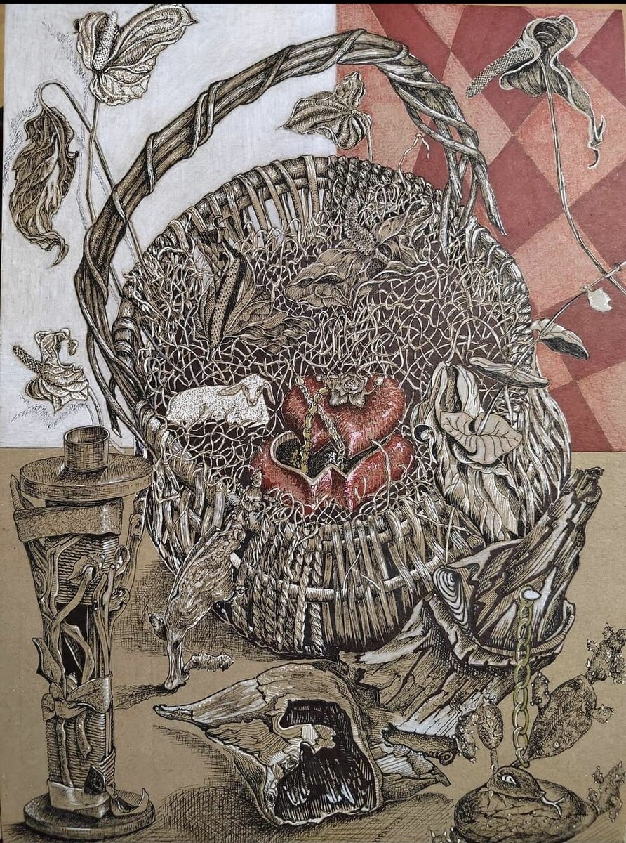 © Ирина Архип. Овечка в натюрморте с запутанным сердцем. Опус о Заблудшей овце. Из сер. «Опус о Заблудшей овце».