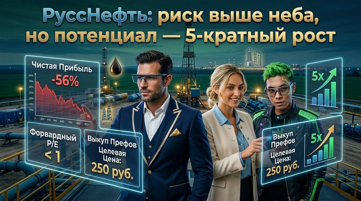 РуссНефть: риск выше неба, но потенциал — 5-кратный рост. Стоит ли игра свеч?
