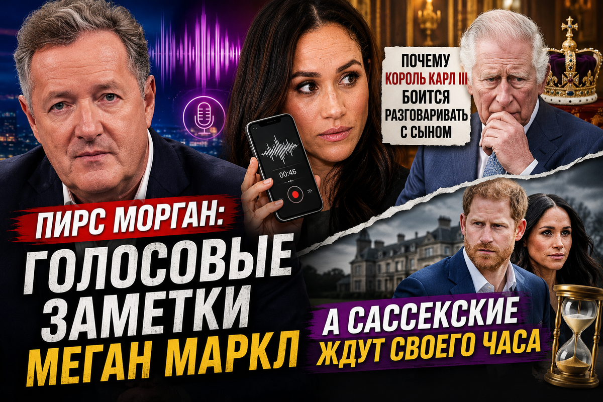 Пирс Морган: голосовые заметки Меган Маркл. Почему король Карл III боится разговаривать с сыном, а Сассекские ждут своего часа