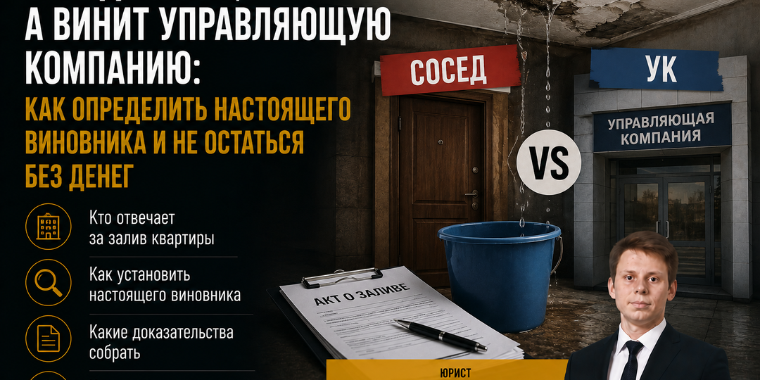 СОСЕД ЗАЛИЛ, А ВИНИТ УПРАВЛЯЮЩУЮ КОМПАНИЮ: КАК ОПРЕДЕЛИТЬ НАСТОЯЩЕГО ВИНОВНИКА И НЕ ОСТАТЬСЯ БЕЗ ДЕНЕГ