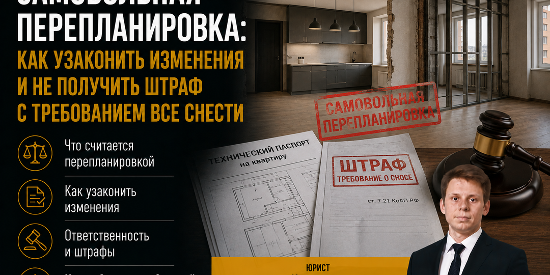 САМОВОЛЬНАЯ ПЕРЕПЛАНИРОВКА: КАК УЗАКОНИТЬ ИЗМЕНЕНИЯ И НЕ ПОЛУЧИТЬ ШТРАФ С ТРЕБОВАНИЕМ ВСЁ СНЕСТИ
