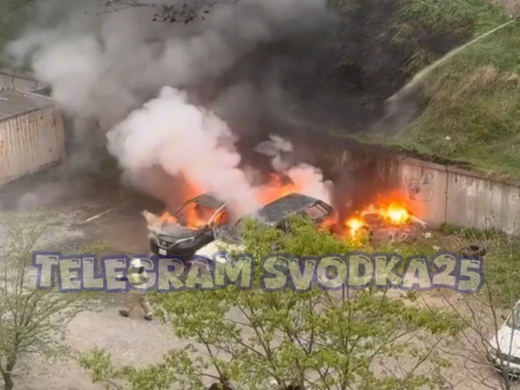     Дым над Чуркиным: во Владивостоке горели несколько машин фото: «Svodka25»