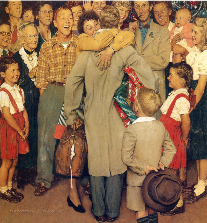 Норман Роквэлл. Рождественское возвращение домой. 1948