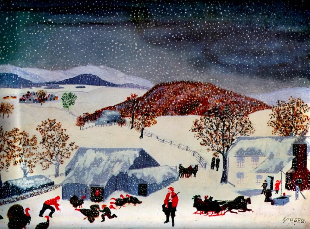 Бабушка Мозес. Ловля индейки на День благодарения. 1943