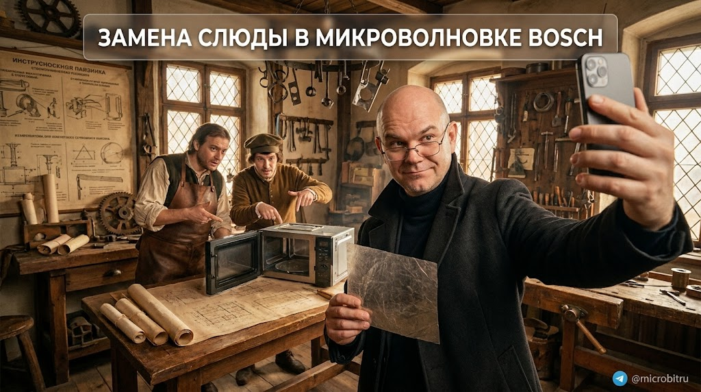    Простая инструкция по замене слюды в микроволновке Bosch Serie 6. as7