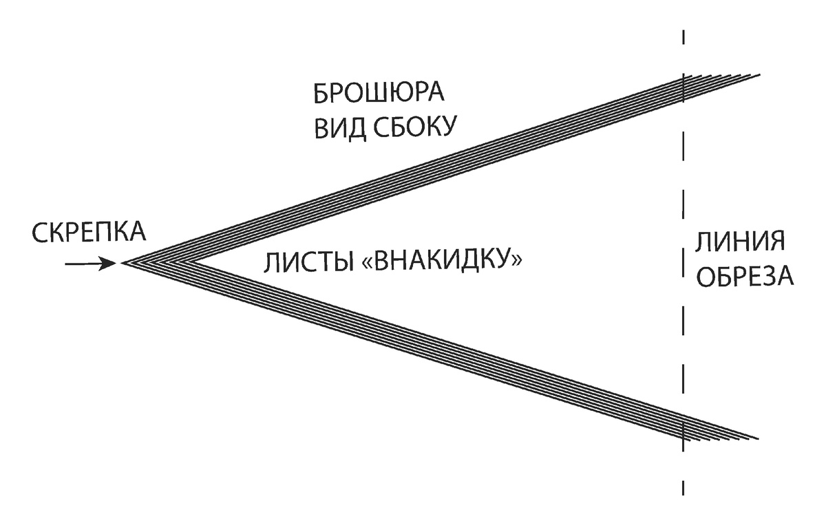 Листы брошюры вложенные друг в друга.