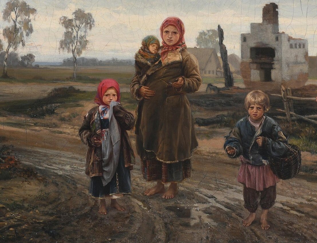 Илларион Прянишников «Погорелые», фрагмент