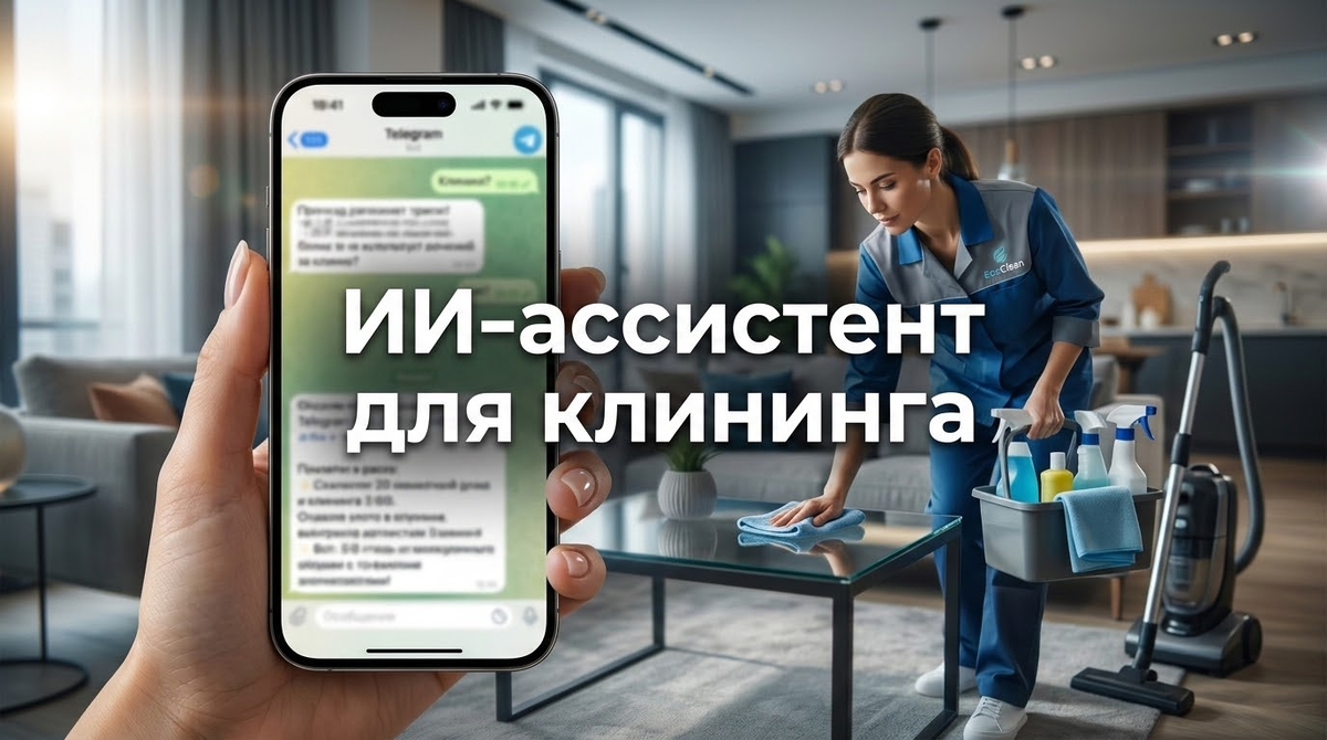 ИИ-ассистент клининговой компании рассчитывает стоимость уборки квартиры за 30 секунд и записывает клиента на удобное время в Telegram