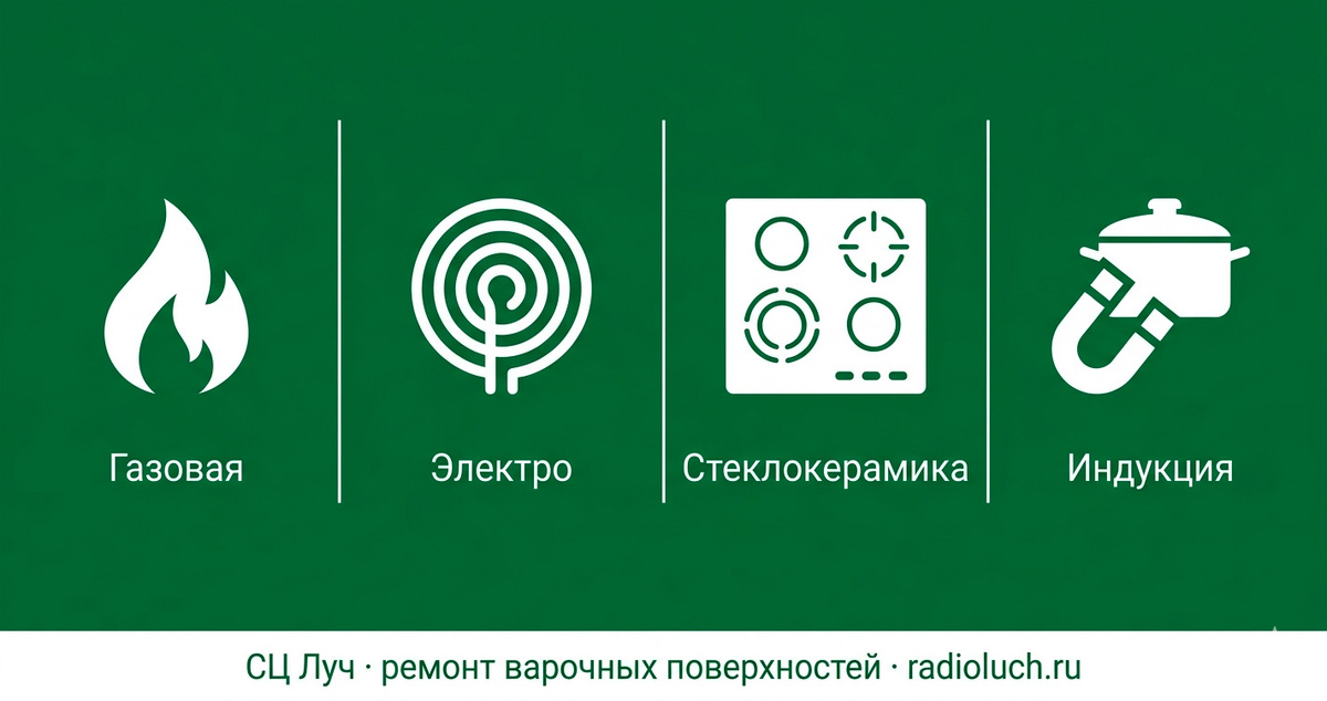 Какие бывают варочные поверхности