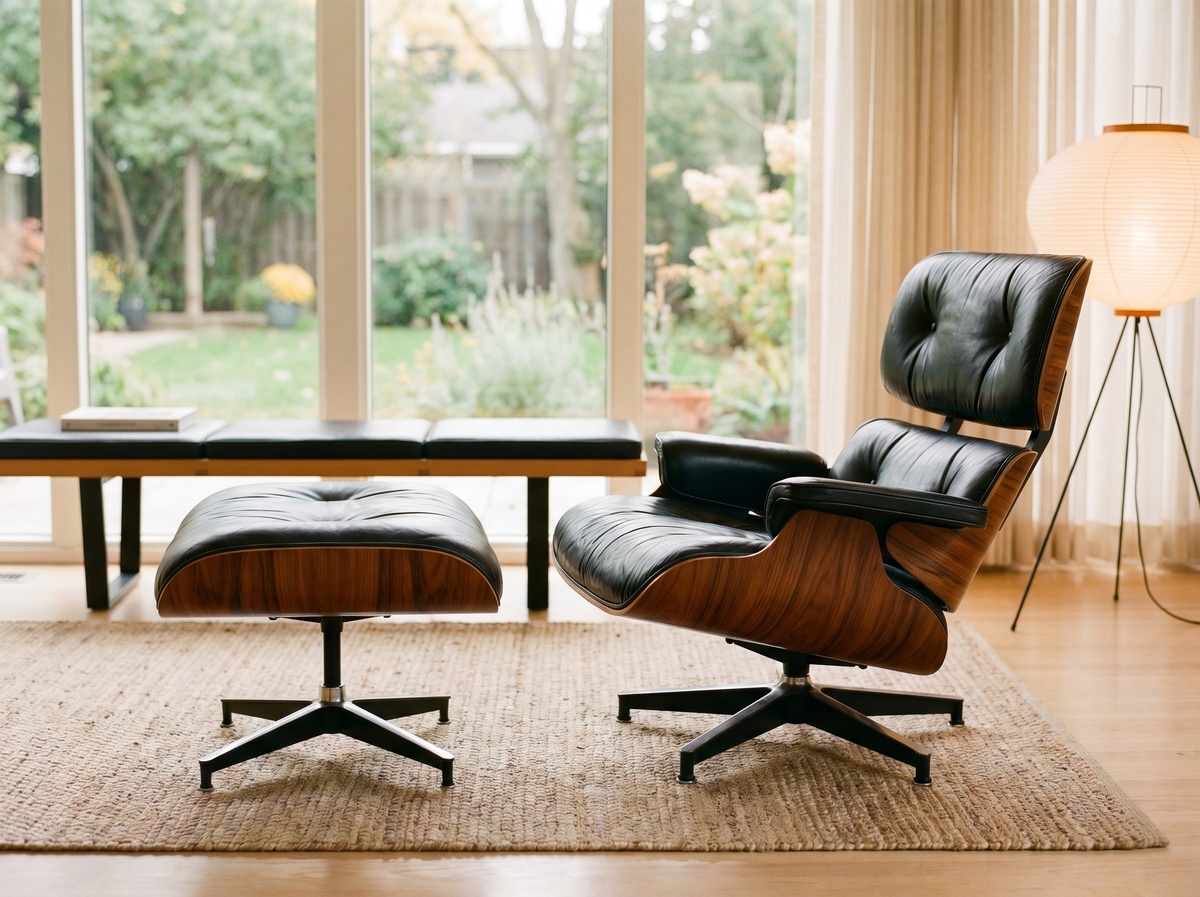 Eames Lounge Chair (670) и Оттоман (671), 1956. Herman Miller.