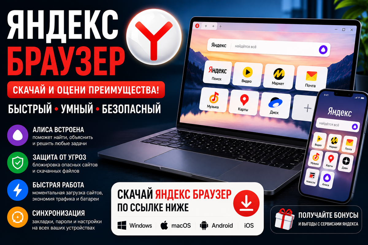 Установить Яндекс Браузер на компьютер или мобильное устройство