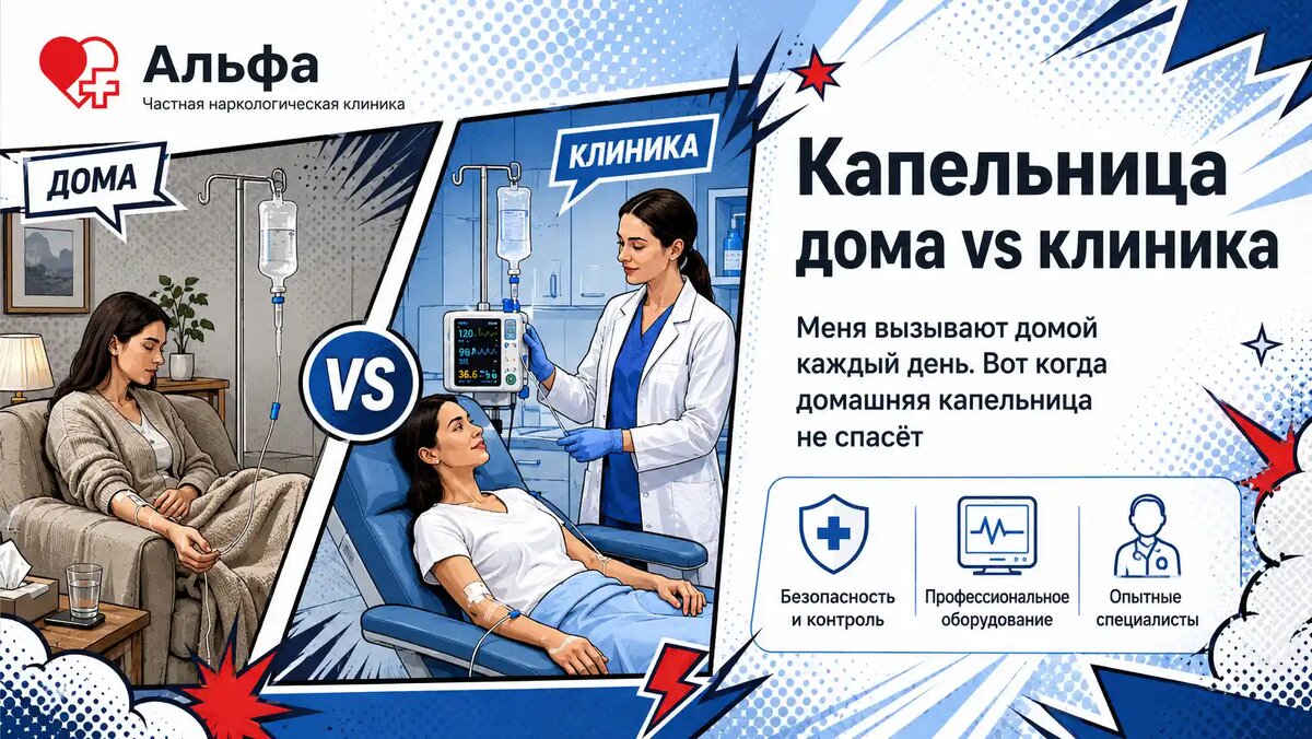 Капельница дома — не всегда безопасная альтернатива клинике. Врач объясняет, в каких случаях домашнего выезда недостаточно и почему при рисках важны контроль, оборудование и наблюдение специалистов