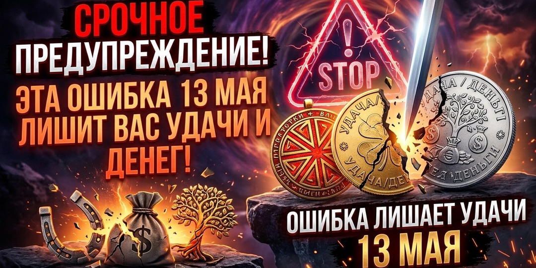 СРОЧНОЕ ПРЕДУПРЕЖДЕНИЕ! Эта ошибка 13 мая лишит вас удачи и денег.
