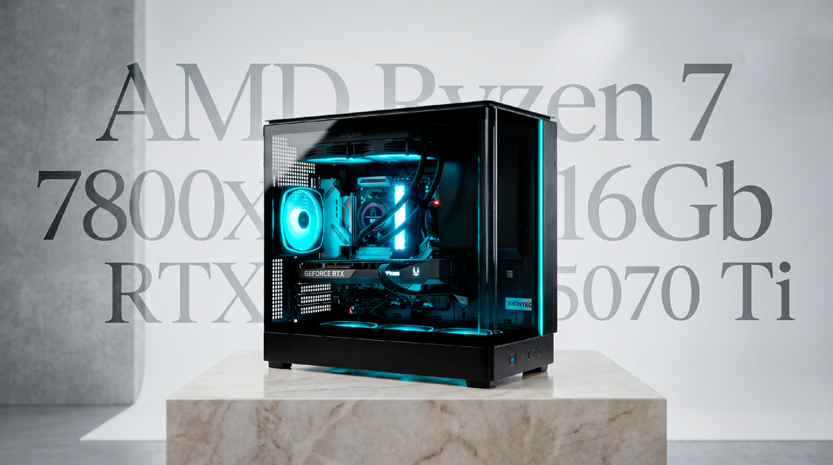 AMD Ryzen 7 7800X3D 16*4.2 ГГц/16Gb RTX5070 Ti/32Gb DDR5/SSD 2Tb/850W/ARGB/Water Cooled
