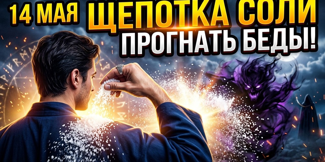 Бросьте щепотку соли через левое плечо 14 мая чтобы прогнать беды.