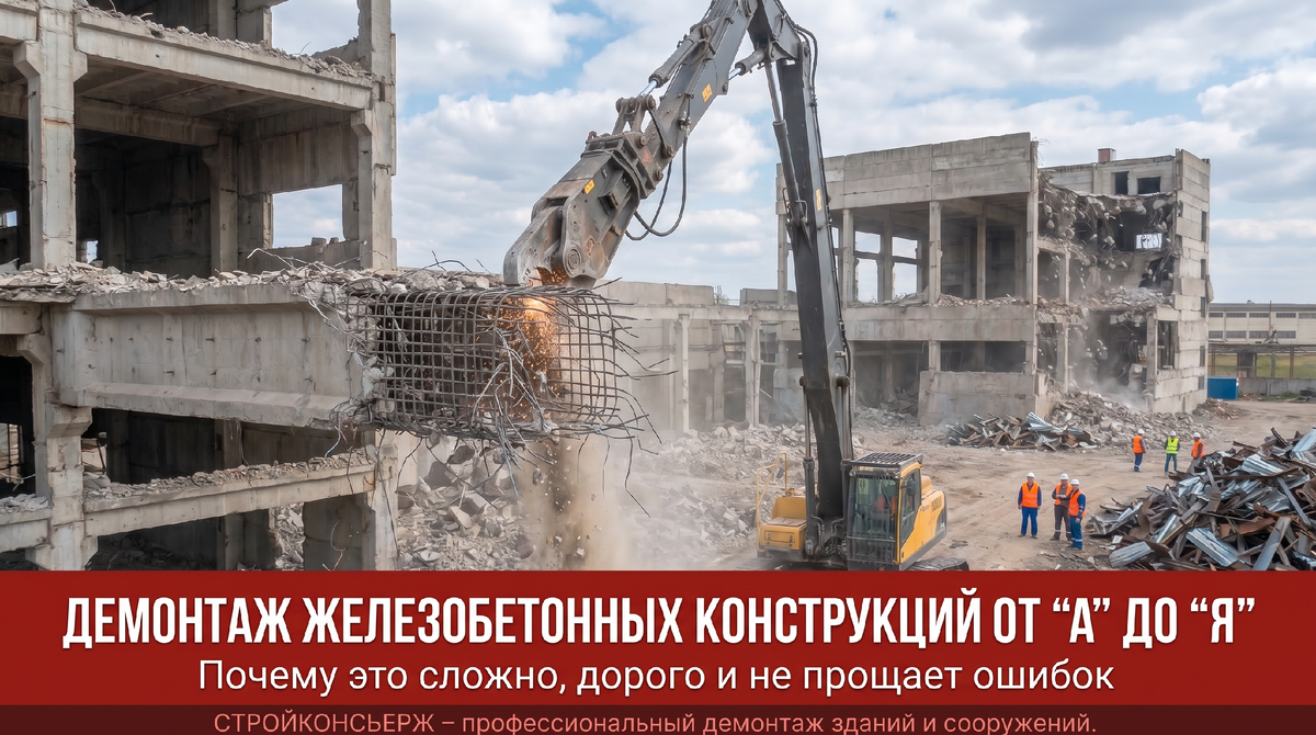 Демонтаж железобетонных конструкций - СТРОЙКОНСЬЕРЖ