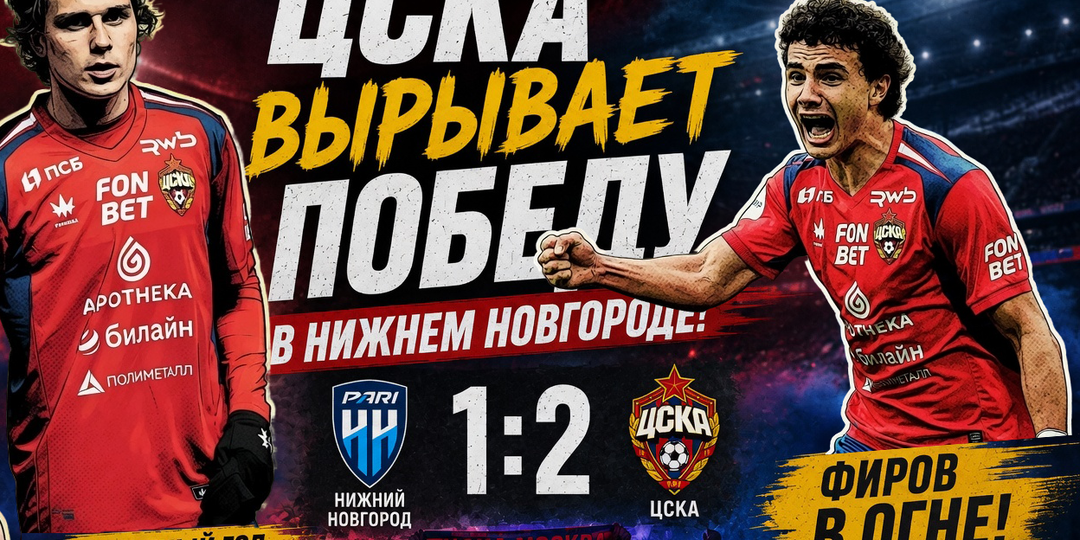 ЦСКА вырывает победу в Нижнем Новгороде! Фиров в огне! Дебютный гол Козлова!